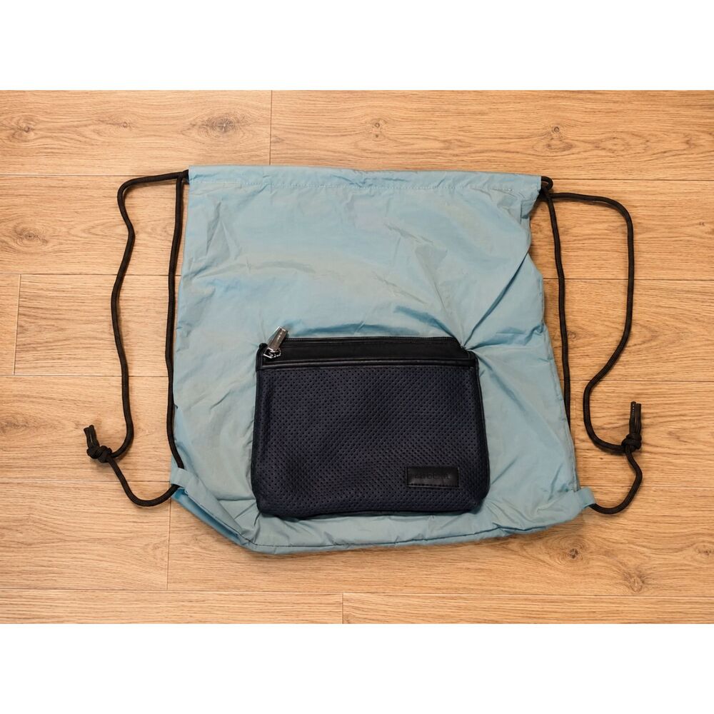Caraa Drawstring Cinch Bag Backpack Green Packable Travel Pouch Zipper